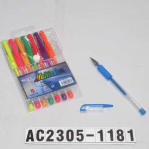 S/8 UDS 14.8CM BOLIGRAFOS DE COLOR FLUORESCENTES