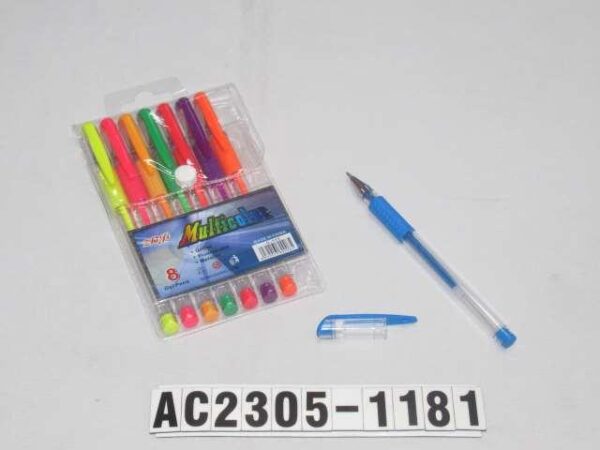 S/8 UDS 14.8CM BOLIGRAFOS DE COLOR FLUORESCENTES