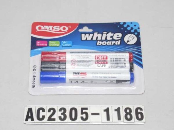 S/3 UDS 13CM ROTULADOR DE PIZARRA BLANCA 3 DE COLOR NEGRO, AZUL ROJO