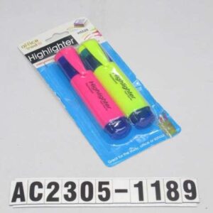 S/2 UDS 2.5X11.5CM SUBRAYADOR FLUORESCENTE, 2  COLORES