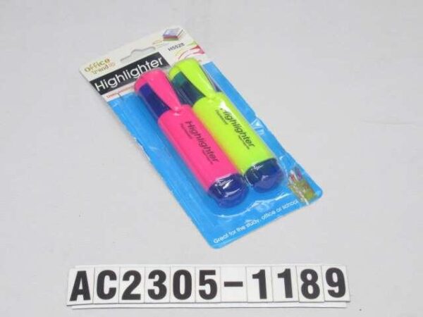 S/2 UDS 2.5X11.5CM SUBRAYADOR FLUORESCENTE, 2  COLORES