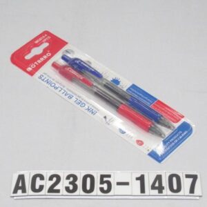 S/2 UDS 14.3CM BOLIGRAFOS DE TINTA DE GEL DE COLOR  ROJO Y AZUL