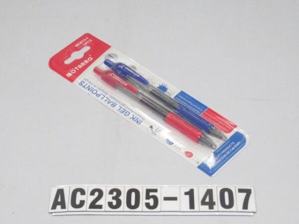 S/2 UDS 14.3CM BOLIGRAFOS DE TINTA DE GEL DE COLOR  ROJO Y AZUL