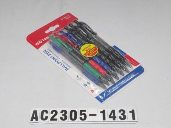 S/12 UDS 14.3CM PLÁSTICO BOLIGRAFO 3 NEGRO + 7 AZUL+ 1 ROJO + 1 VERDE