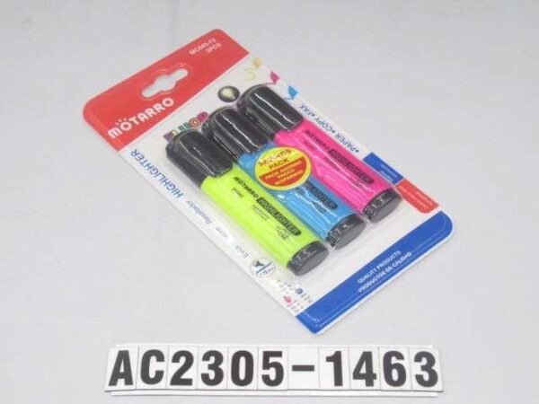 S/3 ROTULADORES FLUORESCENTES 11.5CM COLORES SURT.