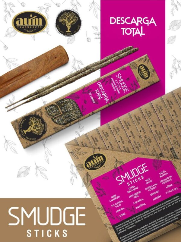Incienso Aum - Coleccion Smudge - Organico - DESCARGA TOTAL - 25Gr.