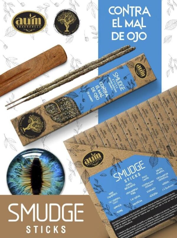 Incienso Aum - Coleccion Smudge - Organico - CONTRA EL MAL DE OJO - 25Gr.