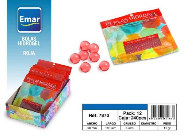 PERLAS HIDROGEL 12 Gr. ROJO