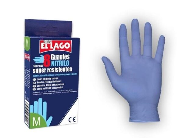GUANTES EL LAGO NITRILO 8 UNDS T/M