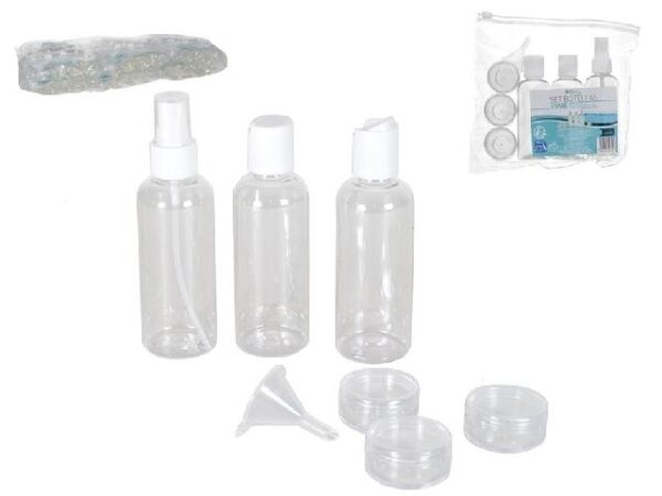 SET BOTELLAS VIAJE X7 PLASTICO