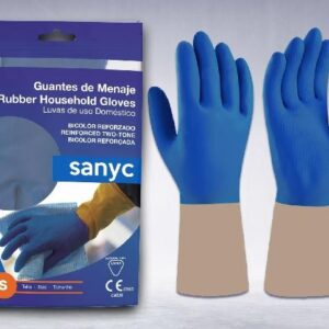 GUANTES DE MENAJE BICOLOR SANYC T/P