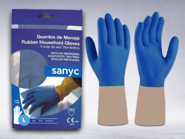 GUANTES DE MENAJE BICOLOR SANYC T/G