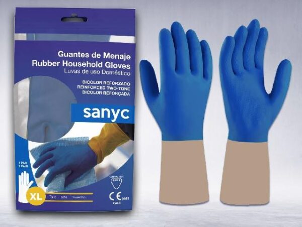 GUANTES DE MENAJE BICOLOR SANYC T/XG