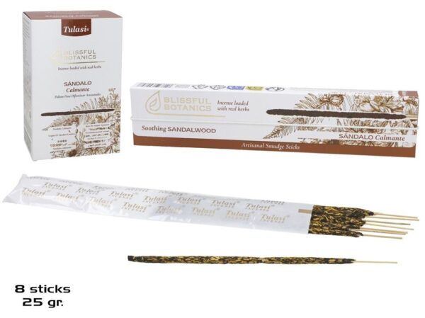 INCIENSO 25G 8 STICKS TULASI SOOTHING SANDALWOOD
