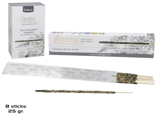 INCIENSO 25G 8 STICKS TULASI CLEASING WHITE SAGE